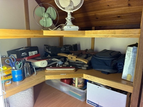 Shelf lot of assorted items