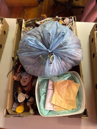 Box lot of tapestry wool