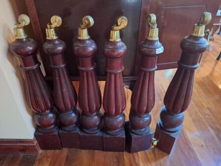 6 Table Legs on Brass Casters