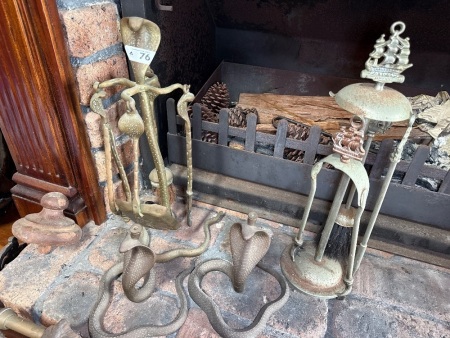 Brass and Metal Fire Place Sets