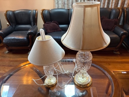 2 x Glass Bass Table Lamps