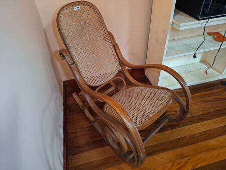 Vintage Ratten Back Rocking Chair