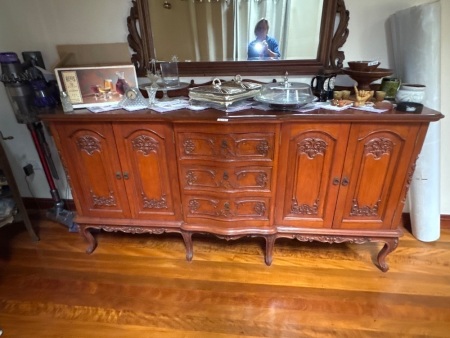 Hand Carved Wooden Buffet
