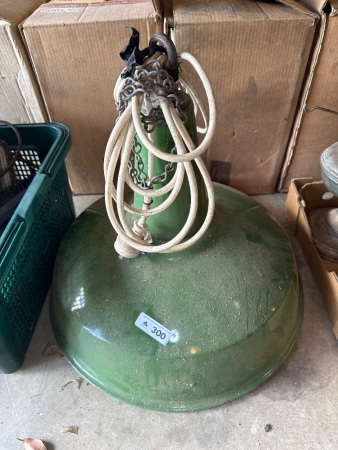 Industrial enamel light shade