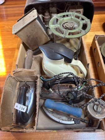 Various Irons, Toaster, Kettle & Cooker
