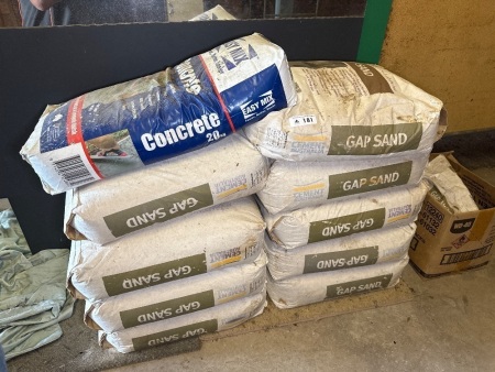 9 bags of gap sand and easy mix concrete