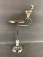 Chrome & Bakelite Art Deco Smokers Stand with Ashtray & Matchbox Holder