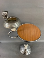 Chrome & Bakelite Art Deco Smokers Stand with Ashtray & Matchbox Holder - 3