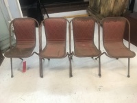 Antique Padded Stacking Cinema Chairs x 4