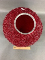 Ruby Red Spun Lucite Mid Century Light Shade - 2