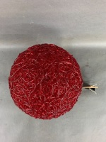 Ruby Red Spun Lucite Mid Century Light Shade - 3