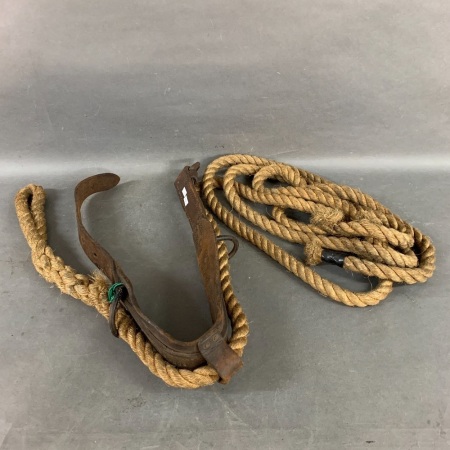 Brisbane City Council Electrical Linesmans Leather & Rope Climbing Belt