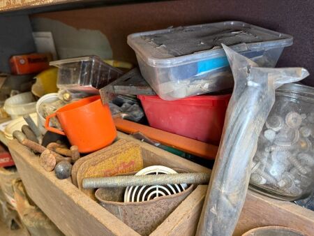 Shelf lot of various bolts etc