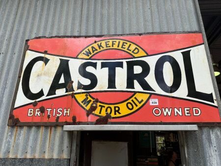Enamelled steel Wakefield Castrol sign