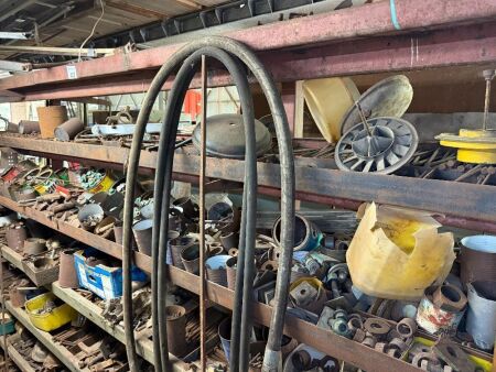 Bulk lot of bolts, nuts and shelving