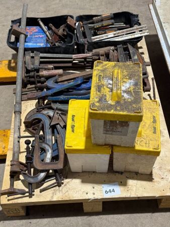 Pallet of various clamps