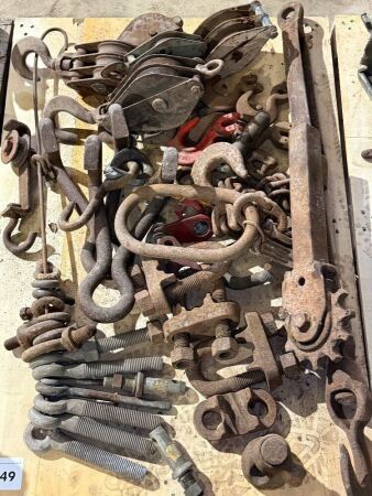 Assorted Pulley blocks, Hooks & Lifting Eyes