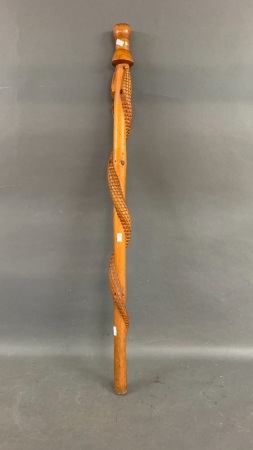 Carved Snake Walking Stick