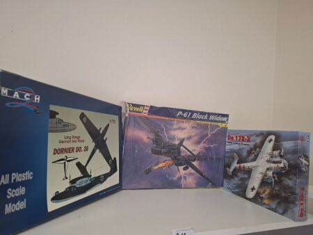 Revell P-61 Black Widow 1:48 , Mach Dornier DO.26 1:72 & DO17Z-2 WW2 German Bomber 1:72