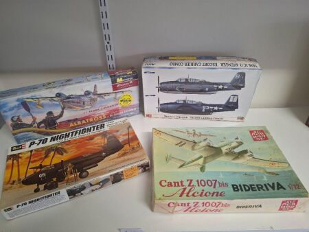 Super Model Can&rsquo;t. Z1007bis Bideriva 1:72, Hasegawa TBM 1C/3 Avenger Carrier Combo, Revell P-70 Night fighter 1:72, Monogram Albatross