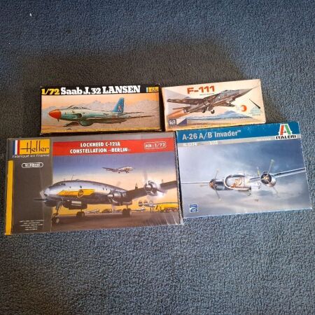 Italeri A-26 A/B invader, Heller Lockhead C-121A Constellation Berlin, Heller Saab J.32 Lansen, F-111 USAF