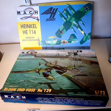 Mach Heinkel HE 114 German Reco-Seaplane, Mach Blown UND Voss Ha 139