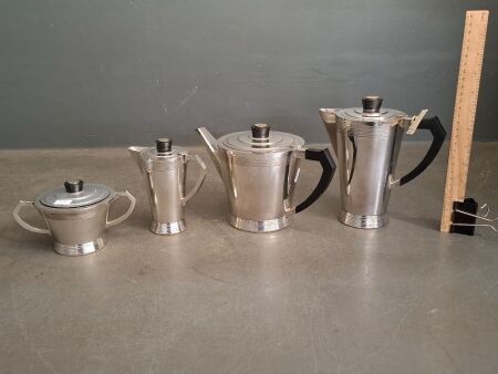 Paramount Art Deco 4 Piece Tea Set - No.6867 - EPNS