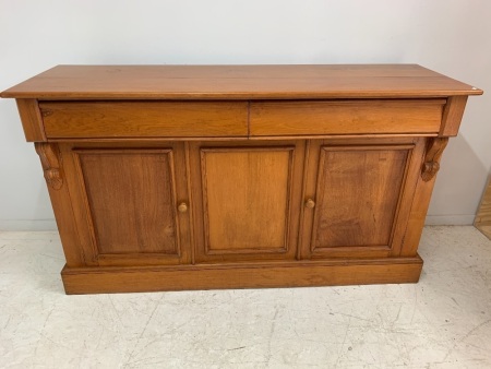 Large Vintage Style 3 Door, 2 Drawer Teak Buffet / Sideboard