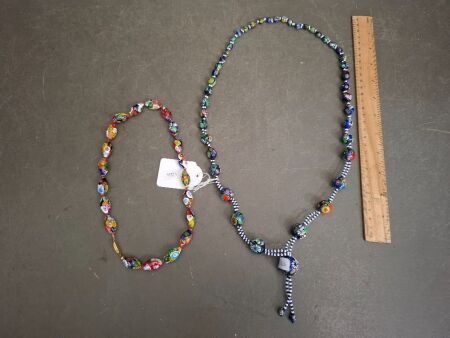 2 x Murano Glass Bead Necklaces