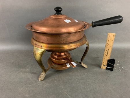 Vintage Copper & Brass Spirit Stove & Bain Marie