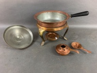 Vintage Copper & Brass Spirit Stove & Bain Marie - 2