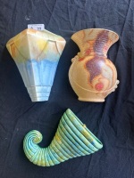 3 Art Deco Wall Vases