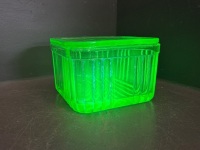Uranium Glass Butter Container