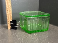 Uranium Glass Butter Container - 3