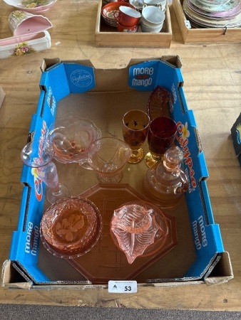 Large Assortment of Pink Glassware