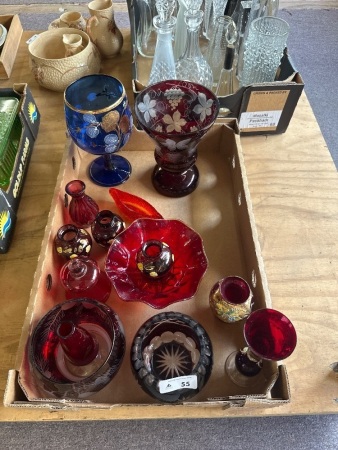 Large Assortment of Red Glassware