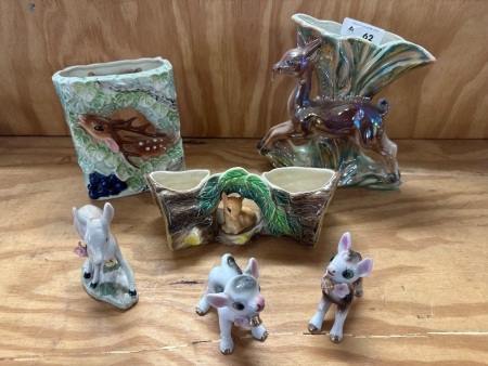 Assortment of Vintage Deer Ceramic Pieces