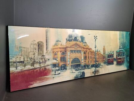 Artistic Depiction Print of Flinders Street Station Station Melbourne