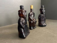 Mid 20th‑century amber glass figural liquor/novelty bottles x3 Kailua - 3