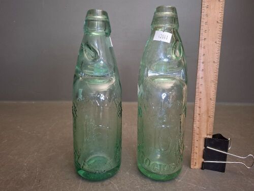 2 Vintage Bottles with Bridge and Marbles - Incs 1 F.Hopkinson Alfreton & D.Clifton & Co Stockport