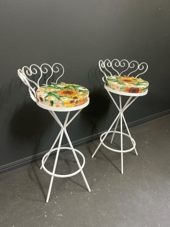 Pair of Retro Garden Stools
