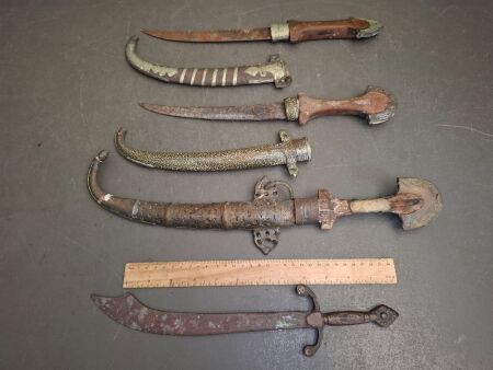 Vintage Brass & Wooden Daggers for display