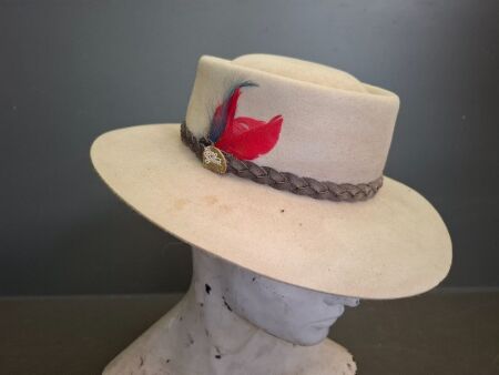 Greg Grant Brisbane Australia Pure Fur Felt Maranoa Hat - Size 54 (6 5/8)