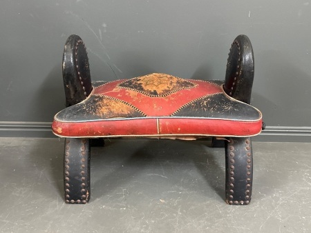 Middle Eastern Camel Saddle C1940-1950 Unique Leather Pommels and legs