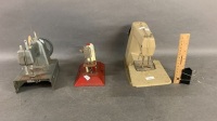 3 x Vintage Metal Toy Sewing Machines - 2 Vulcan & 1 Little Betty - 4