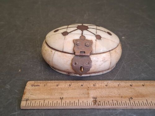 Carved Camel Bone Trinket Box