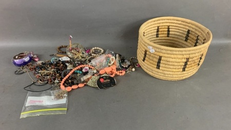 Large Basket Lot of Asstd Mainly Costume Jewellery