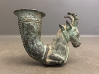 Ancient Persian Bronze Drinking Rhyton Vessel