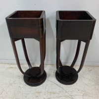 Pair of Art Deco Timber Plant Stands - 3