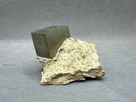 Natural Pyrite Cube on Matrix